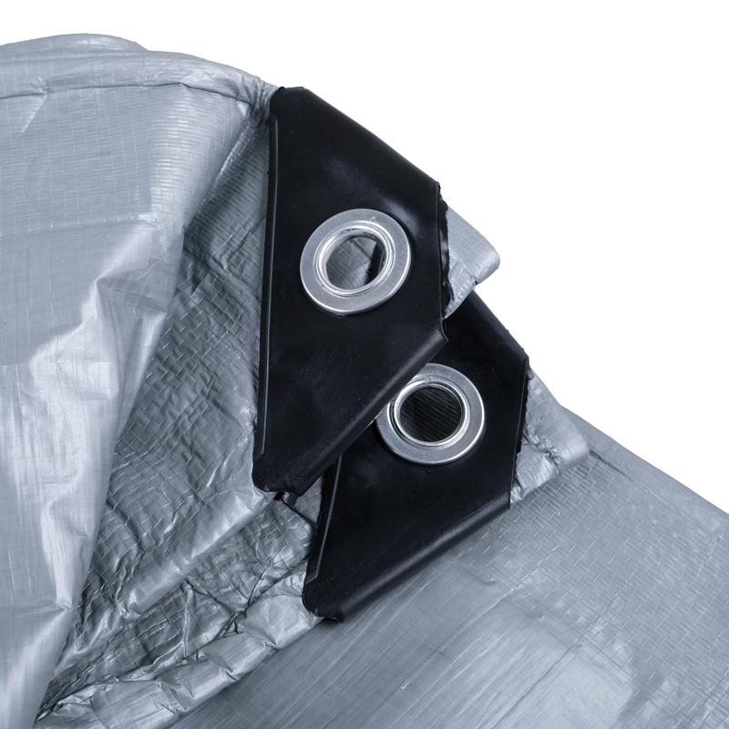 HANDY HARDWARE Grey Heavy Duty Square Tarpaulin 130gsm 420x420cm