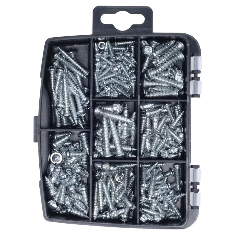 HANDY HARDWARE Fasteners & Fixings in Storage Case Countersunk Chipboard MDF Screws Assorted Sizes 230 Piece