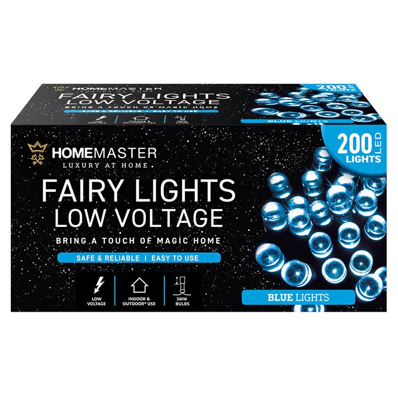 HOME MASTER Blue Fairy Lights 200 LED Total Length 13.5m Electrical 8 Function