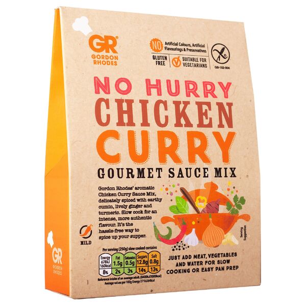 Aromatic and Authentic Gourmet Curry Mix – Gordon Rhodes No Hurry Chicken Curry 75g