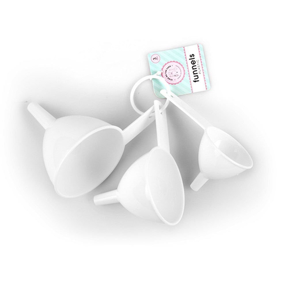 ICING ON THE SUGAR 3 Piece White Funnel Set (3 Sizes)