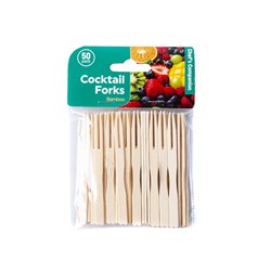 CHEF'S COMPANION Bamboo Cocktail Forks 9cm (50 Pack)