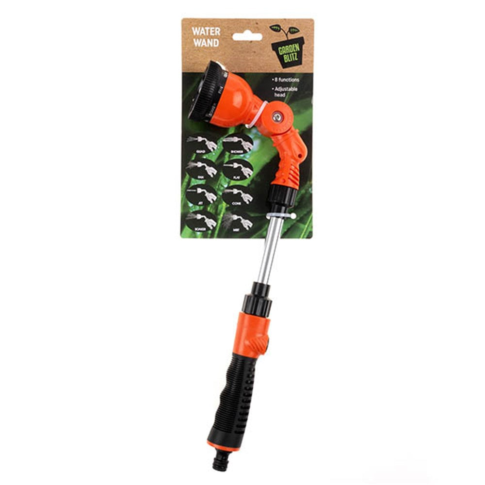 Garden Water Wand 8 Function Gardening Essentials Orange Black