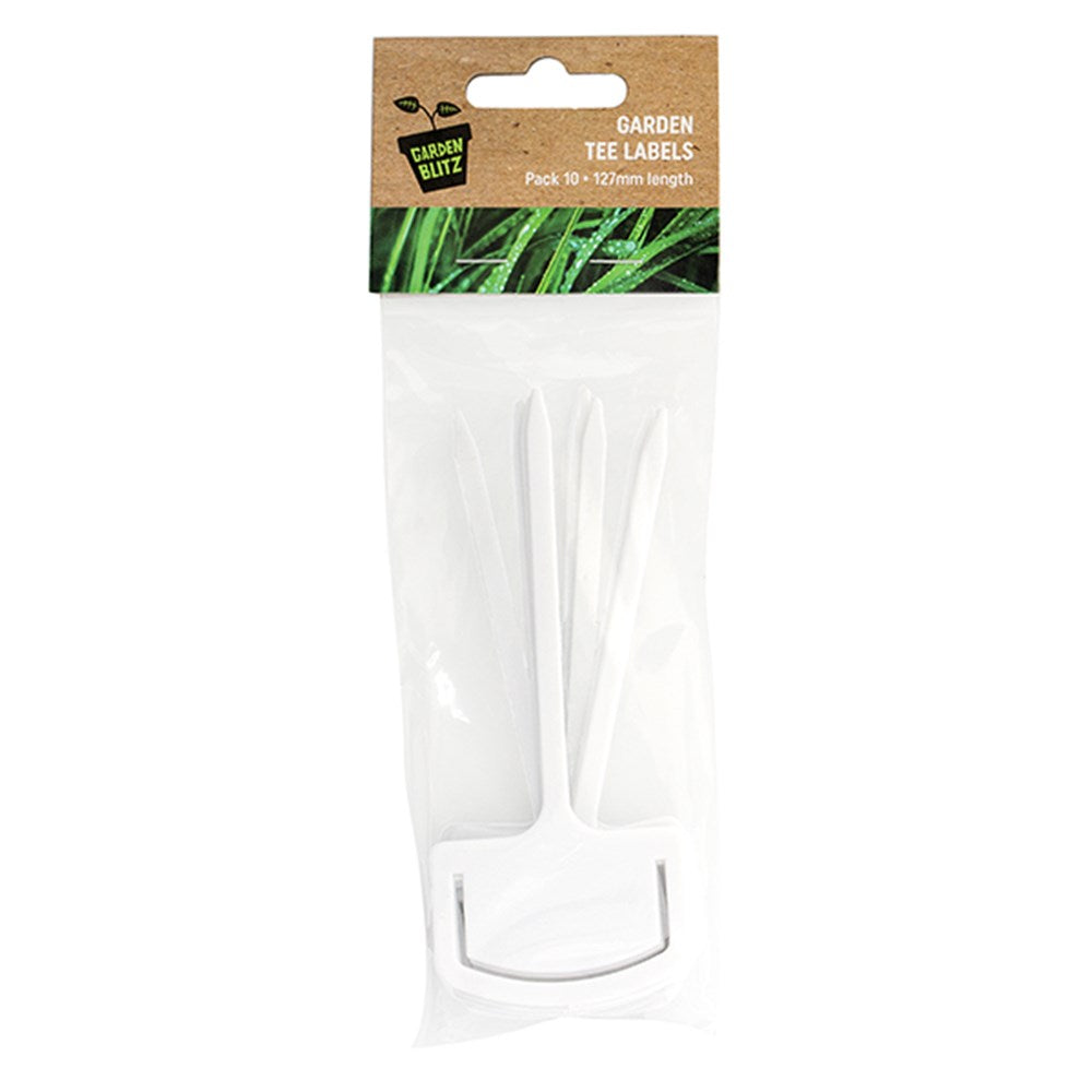 GARDEN BLITZ White Garden Tee Labels 12.7cm (10 Pack)