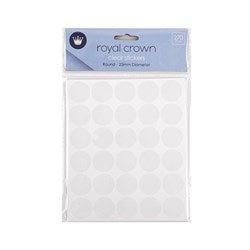 ROYAL CROWN 270 Clear Round Stickers 2.5cm Diameter