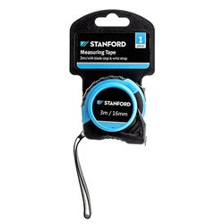 STANFORD Tape Measure with Blade Stop and Wrist Strap 16mm/3m
