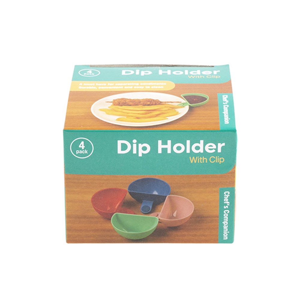 Dip with Ease – Clip On Dip Holder 4 Pack (Blue, Pink, Green and Red)
