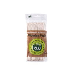 ECO Disposable Natural Wooden Forks (30 pack)