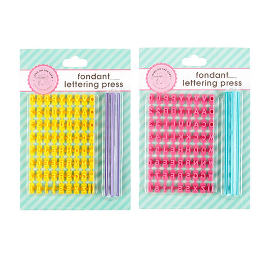 ICING ON THE SUGAR Fondant Lettering Press - Yellow or Pink