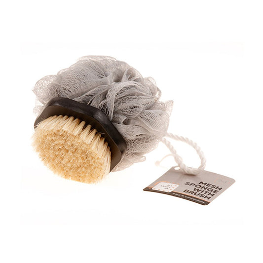 ALL ABOUT ME 2 in 1 Mesh Sponge with Brush and Dark Wood Centre
