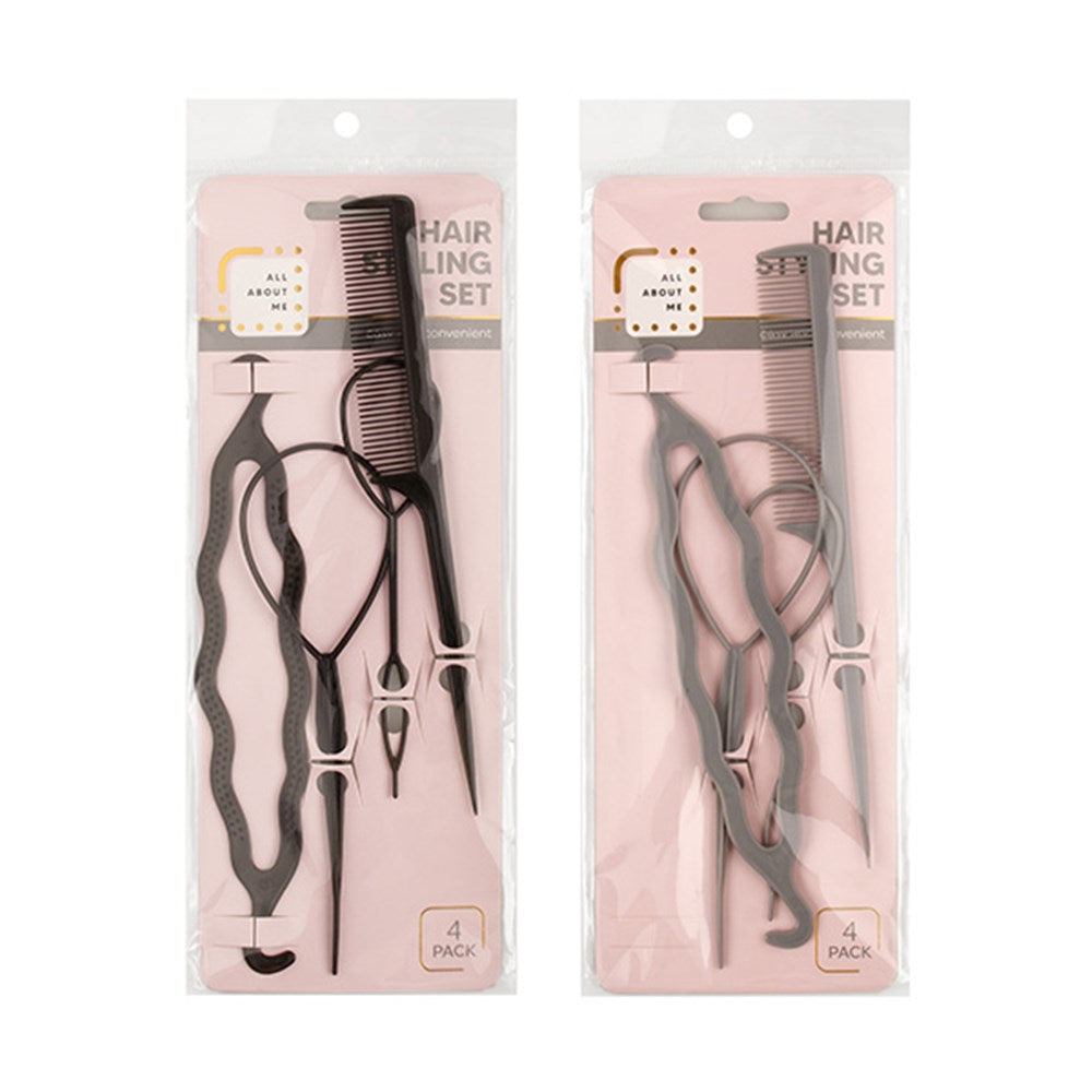 ALL ABOUT ME Hair Styling Set 4 Piece - Black or Grey
