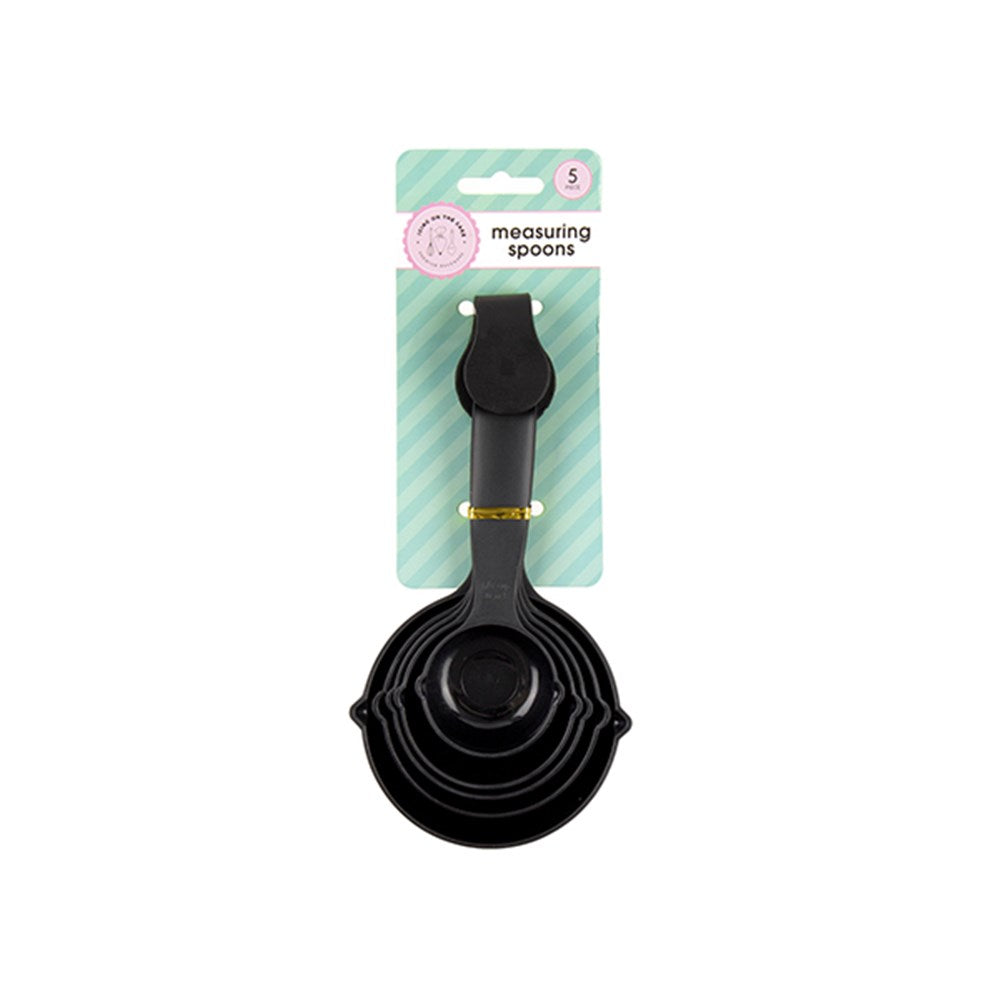 ICING ON THR CAKE Black Measuring Spoon Set of 5 (5 Sizes)