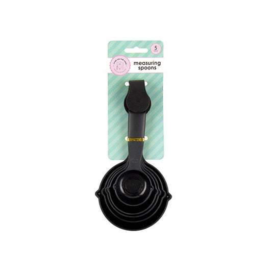 ICING ON THR CAKE Black Measuring Spoon Set of 5 (5 Sizes)