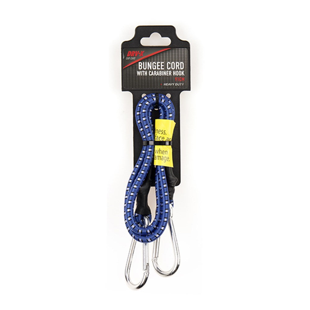 DRV-X Heavy Duty Blue Bungee Cord with Carabiner Hook 91cm
