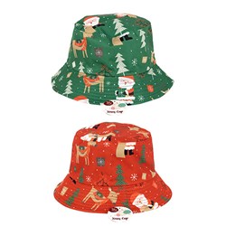 Christmas Bucket Hat 2 Colours Green or Red Illustration