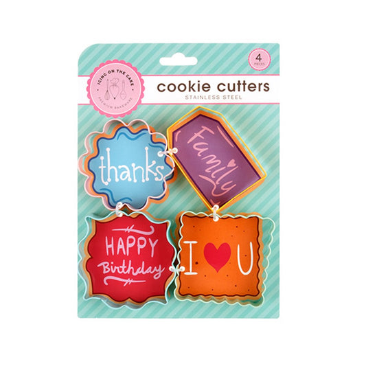 ICING ON THE SUGAR Stainless Steel Cookie Cutter 4 Piece Set