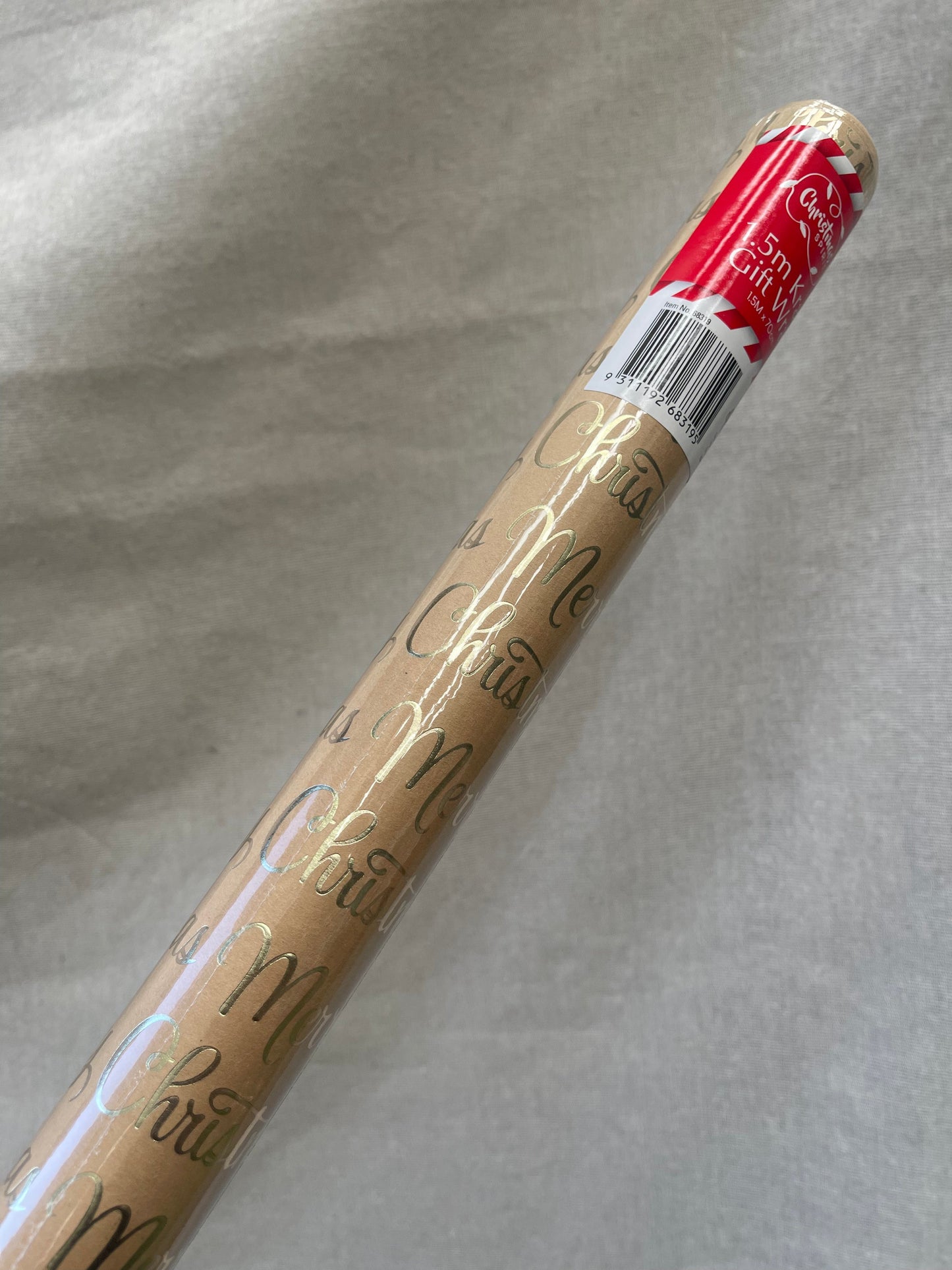 CHRISTMAS SPIRIT Festive Foil Print Christmas Kraft Paper Gift Wrapping Roll 80gsm 5Mx70cm - 3 Designs