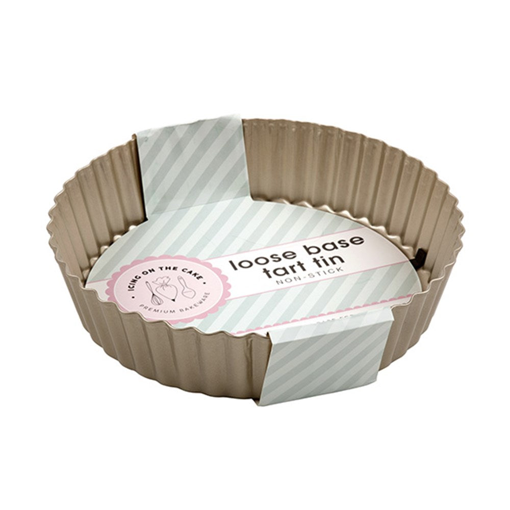 ICING ON THE CAKE Champagne Non-Stick Loose Base Tart Tin 24.5x5.4cm
