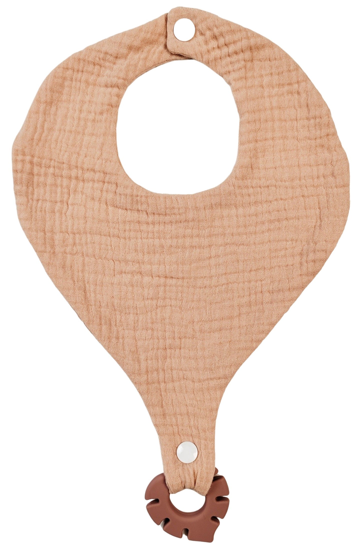 URBAN JUNIOR Pink Cotton Bib with Teether 20x28cm