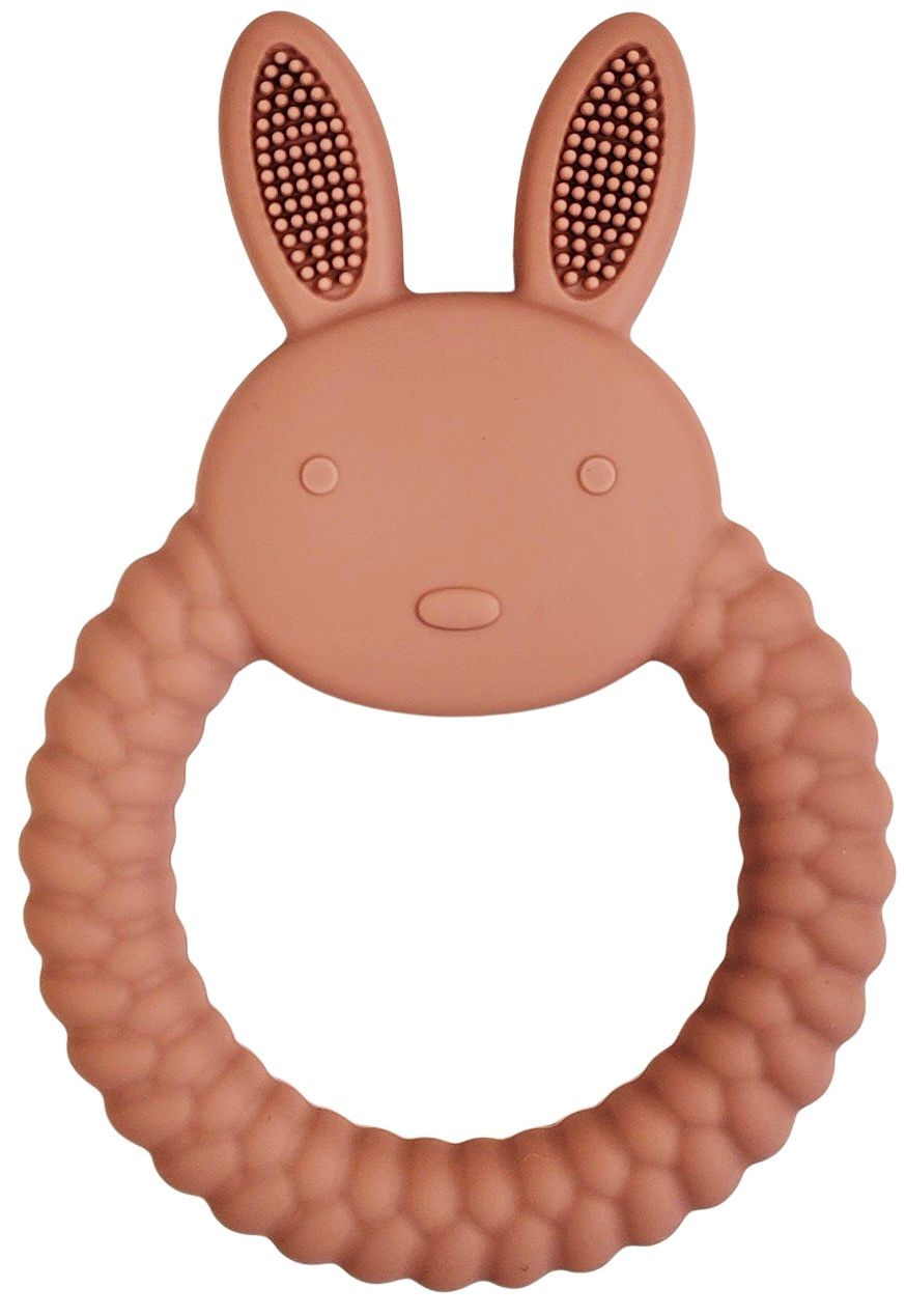 URBAN JUNIOR Pink Bunny Silicone Teether Ring 11cm