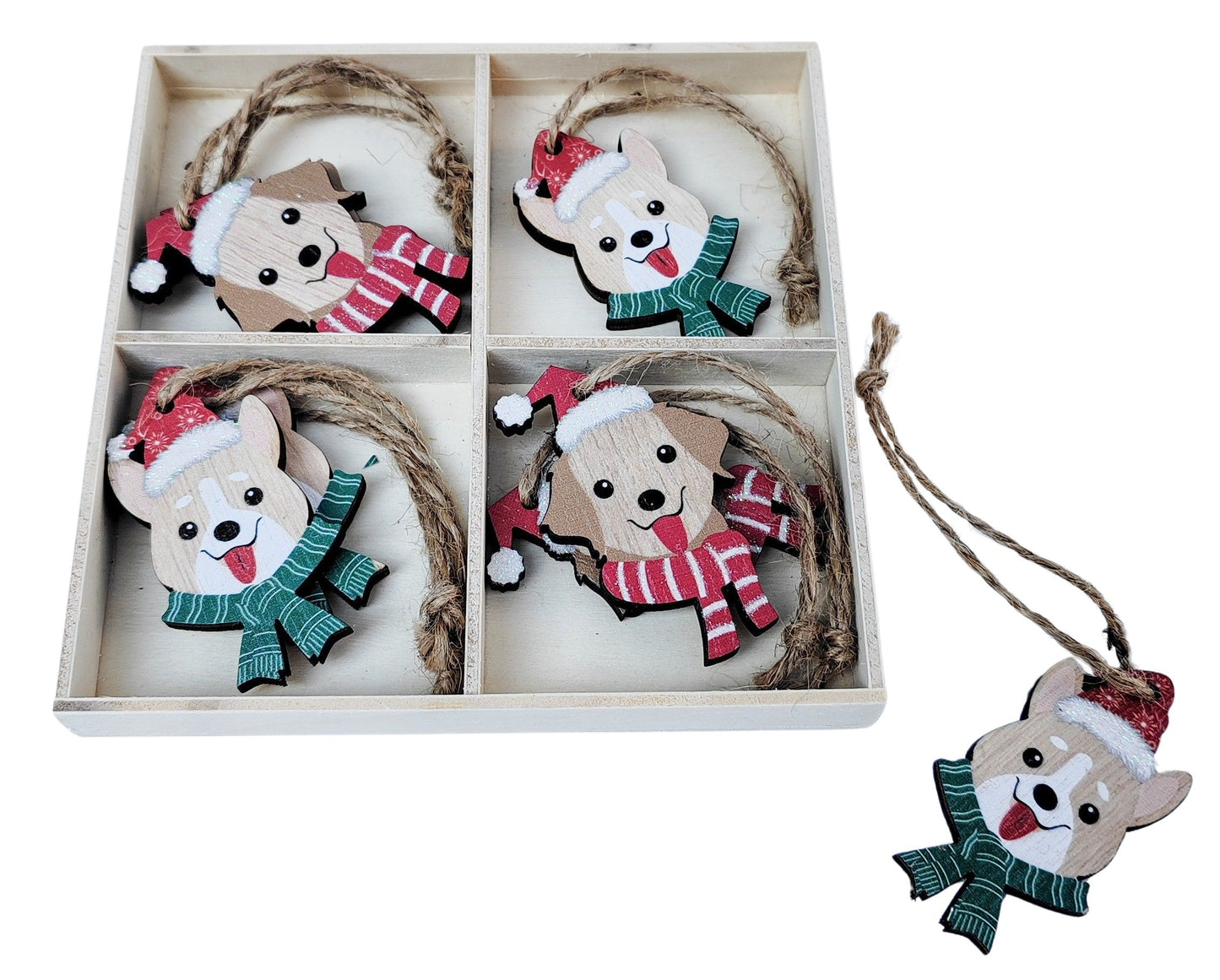 Christmas Dog Hanging Decoration Gift Box