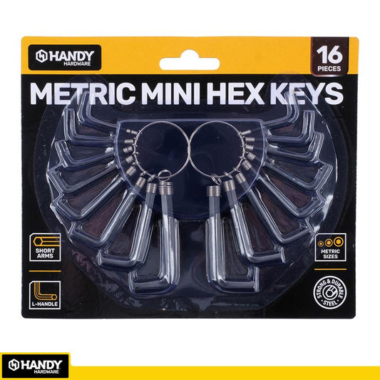 HANDY HARDWARE Hex Key Set Metric Sizes 1.5 to 6 inch (16 Piece Set)