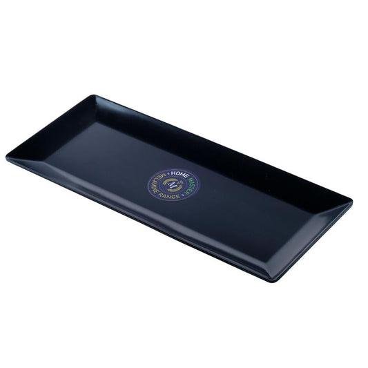 HOME MASTER Black Melamine Rectangle Platter Tray 35x15x1.5cm