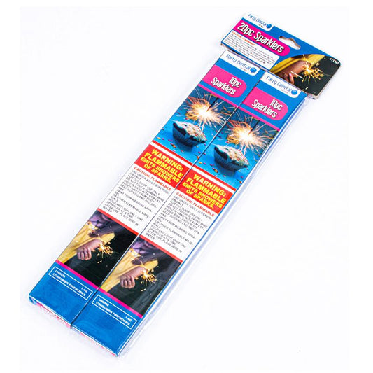 PARTY CENTRAL 20 Sparklers 25cm (2 x 10 Pack)