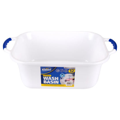 XTRA KLEEN 12L White Laundry Wash Basin with Handles 47X31.5X16.5cm