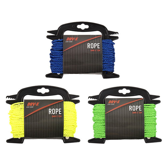 DRV-X 5mm Rope on a Reel 15m - Yellow, Green or Blue