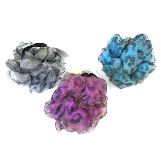 Organza Chiffon Puff Sponge - White/Black/, Purple/Black or Blue/Black