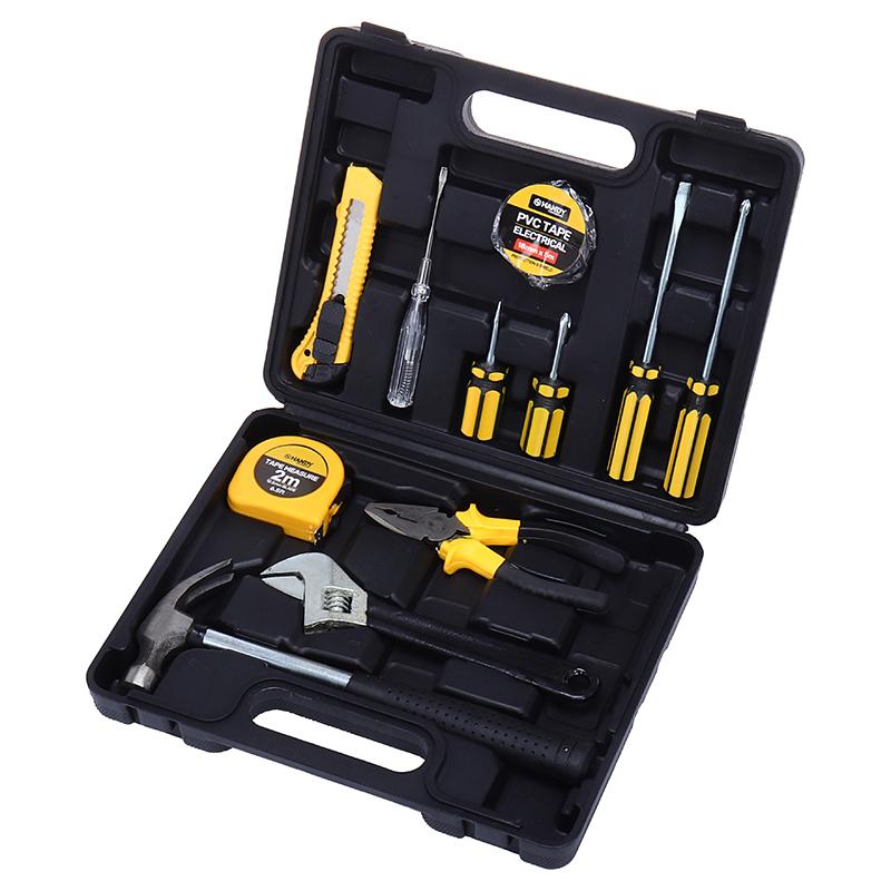 HANDY HARDWARE Portable Carbon Steel Tool Kit in Black Case 11 Piece