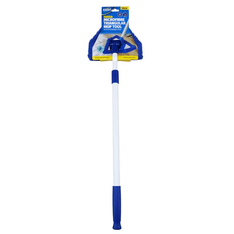 XTRA KLEEN Microfibre Triangular Head Cleaning Tool with Extendable Pole 55cm to 90cm