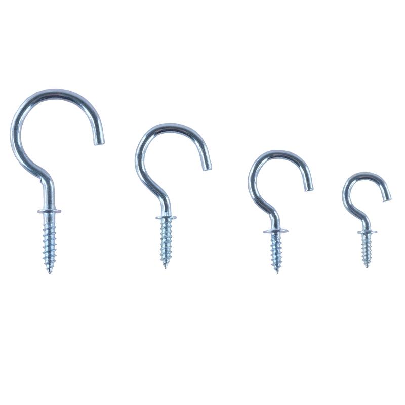 HANDY HARDWARE Fasteners & Fixings in Storage Case Galvanised Iron Round Screw Hooks Assorted Sizes 70 Piece