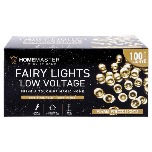 HOME MASTER Warm White Fairy Lights 100 LED Total Length 6.5m Electrical 8 Function
