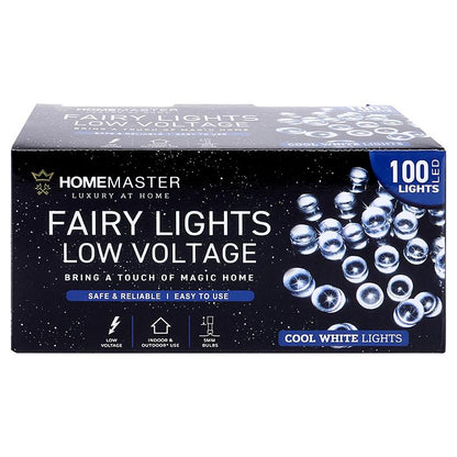 HOME MASTER Cool White Fairy Lights 100 LED Total Length 6.5m Electrical 8 Function