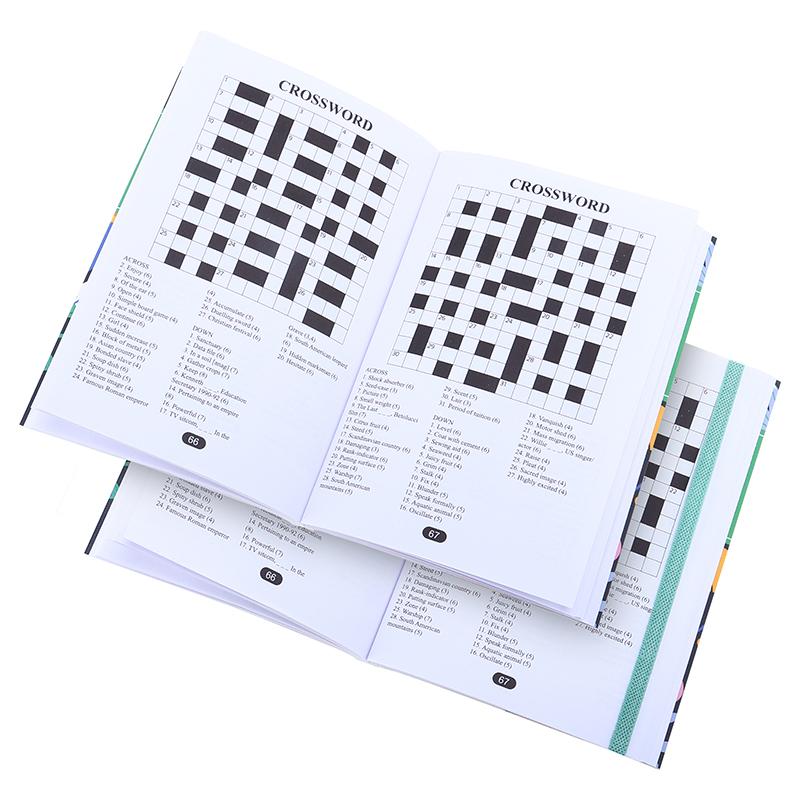 PUZZLE BOOK  Crossword with Elastic Closure 150x103mm (128 Page) - - Choose from 4 Cover Designs