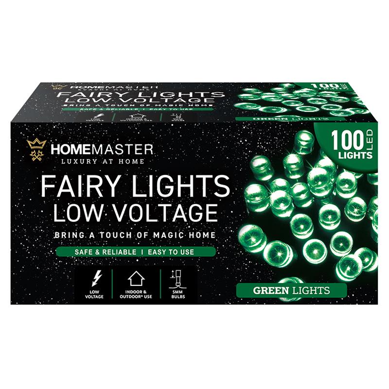 HOME MASTER Green Fairy Lights 100 LED Total Length 6.5m Electrical 8 Function