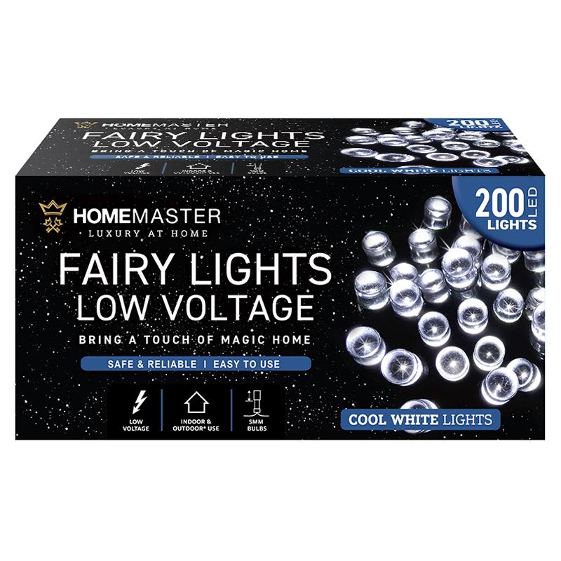 HOME MASTER Cool White Fairy Lights 200 LED Total Length 13.5m Electrical 8 Function