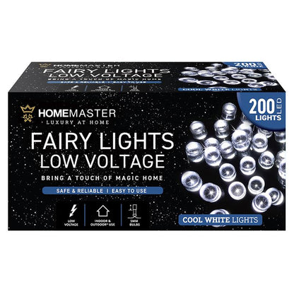 HOME MASTER Cool White Fairy Lights 200 LED Total Length 13.5m Electrical 8 Function