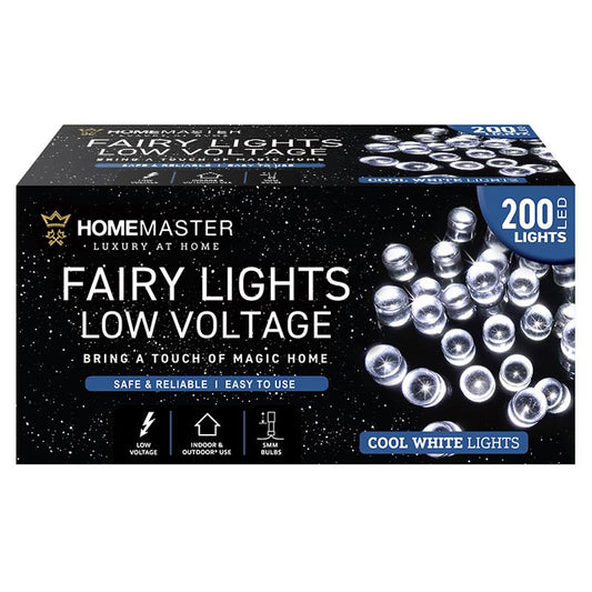 HOME MASTER Cool White Fairy Lights 200 LED Total Length 13.5m Electrical 8 Function