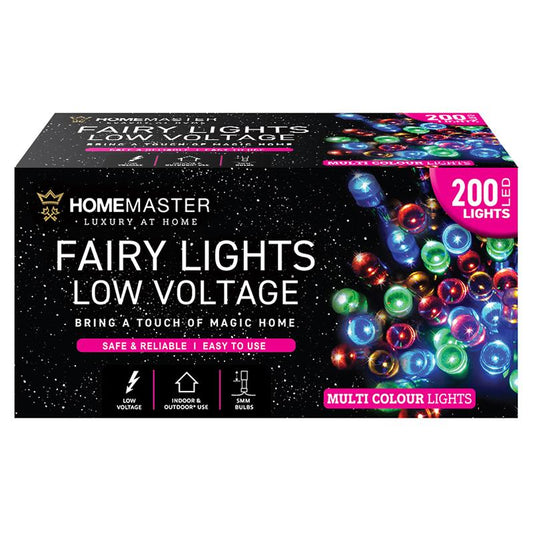 HOME MASTER Multi Coloured Fairy Lights 200 LED Total Length 13.5m Electrical 8 Function