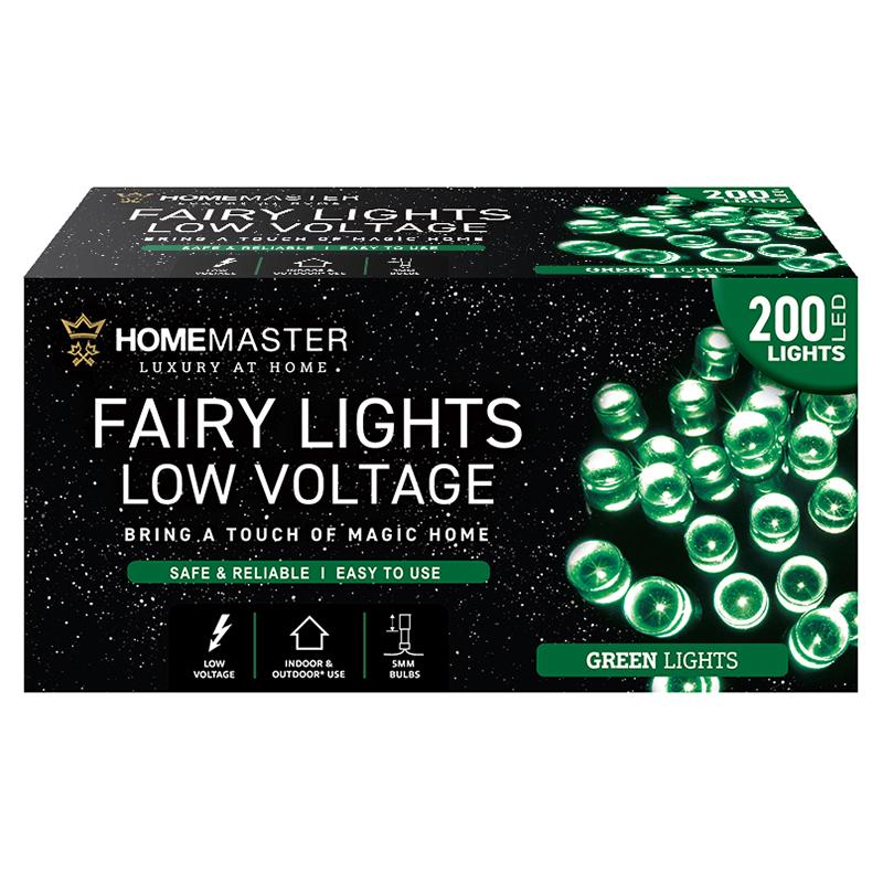 HOME MASTER Green Fairy Lights 200 LED Total Length 13.5m Electrical 8 Function