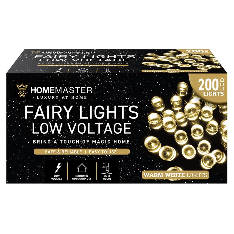HOME MASTER Warm White Fairy Lights 200 LED Total Length 13.5m Electrical 8 Function