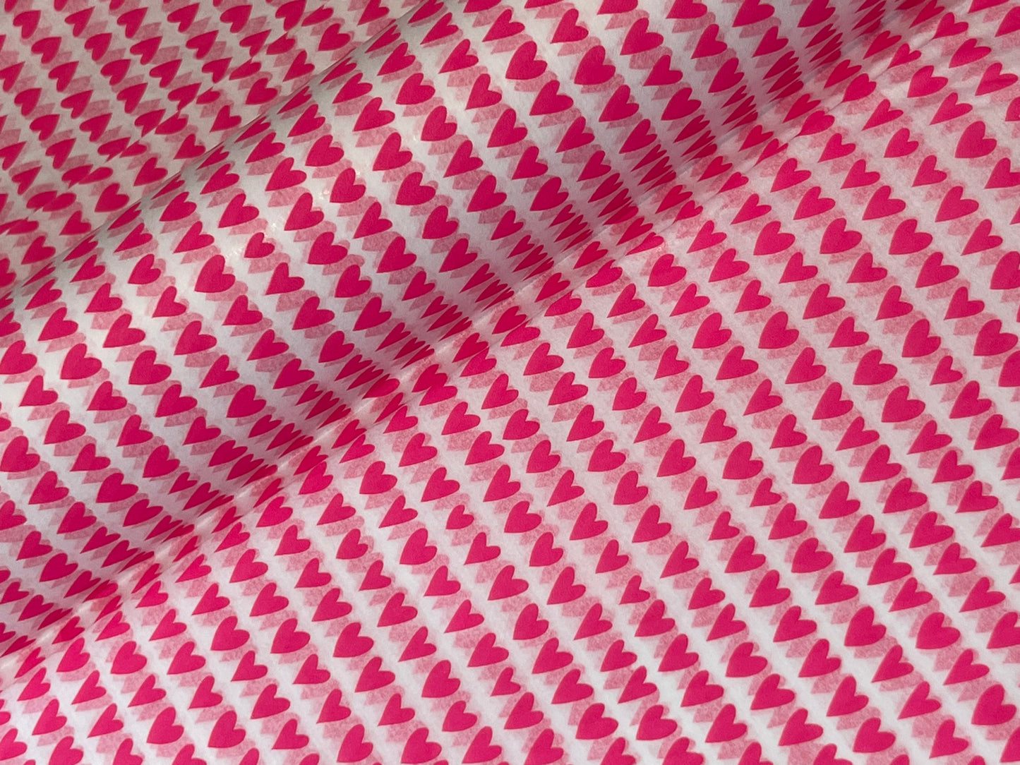 TISSUE PAPER SHEETS Pink Hearts on White 50x75cm