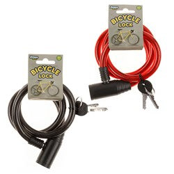 Bicycle Cable Lock 85cm - Red or Black