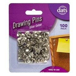 Silver Drawing Pins 100 Pack