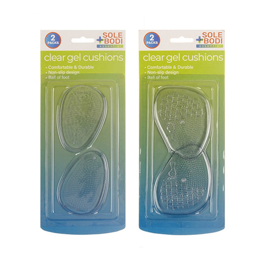 SOLE+BODI Ball of Foot Clear Gel Cushions 2 Pack - Narrow or Wide