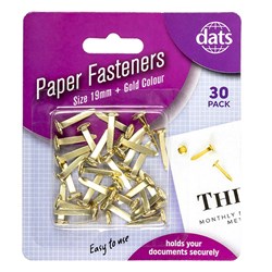 Gold Paper Fasteners 1.9cm (30 Pack)
