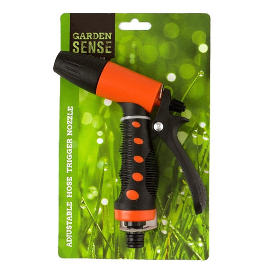 GARDEN SENSE Orange/Black Adjustable Hose Trigger Nozzle with Soft Grip